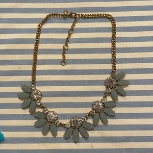 J crew opaque blue and crystal statement necklace